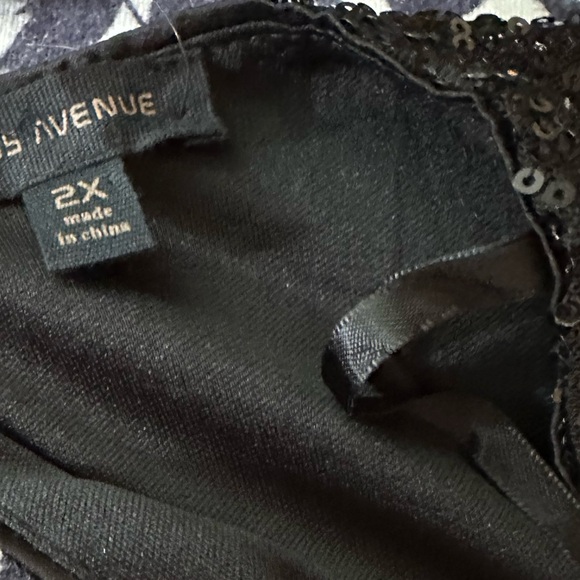 Miss Avenue Black Comet Sparkly Sequin Surplice Deep V-Neckline Jumpsuit NWT 2X - Picture 10 of 16